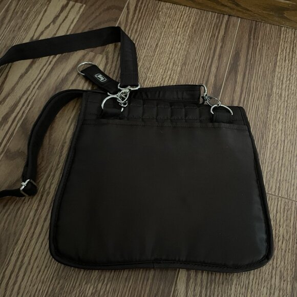 LUG Brown Quilted Travel Casual Adjustable Somersault Crossbody Bag Purse - Picture 5 of 10